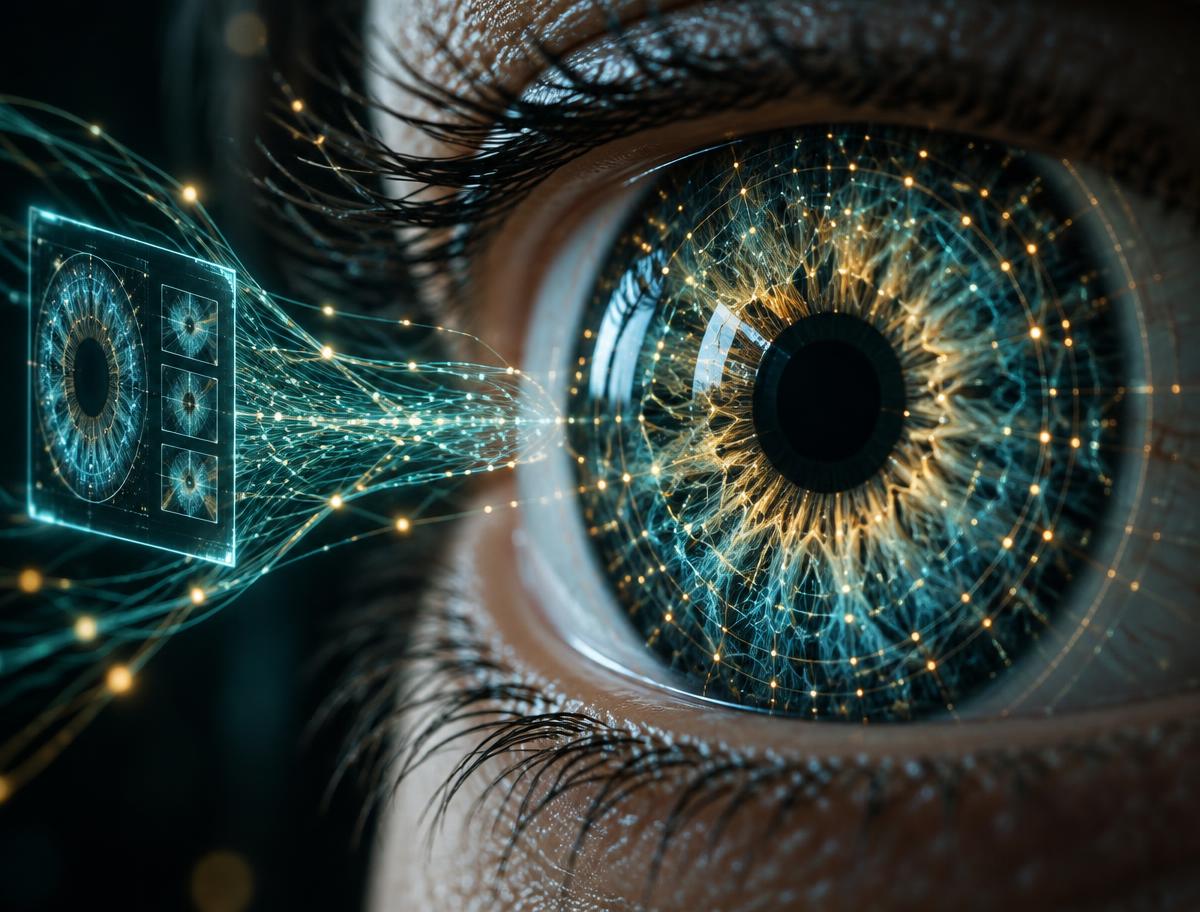 AI analyzing a human eye